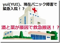 yui(YUI)、現在パニック障害で緊急入院！？酒と薬が原因で救急搬送！？
